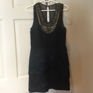 NICOLE MILLER Black fitted cocktail dress